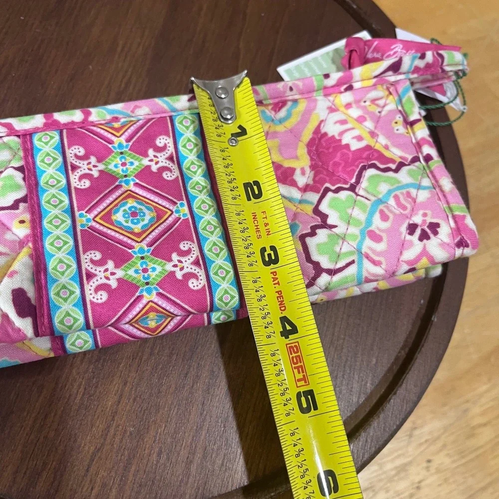 Vera Bradley Small Bow Cosmetic Bag Capri Melon Quilted Cotton NWT